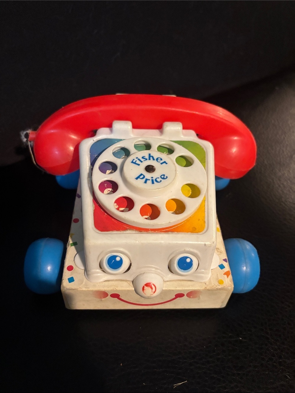 Fisher-Price Vintage Pull-Along Chatter Telephone in Red, White & Blue